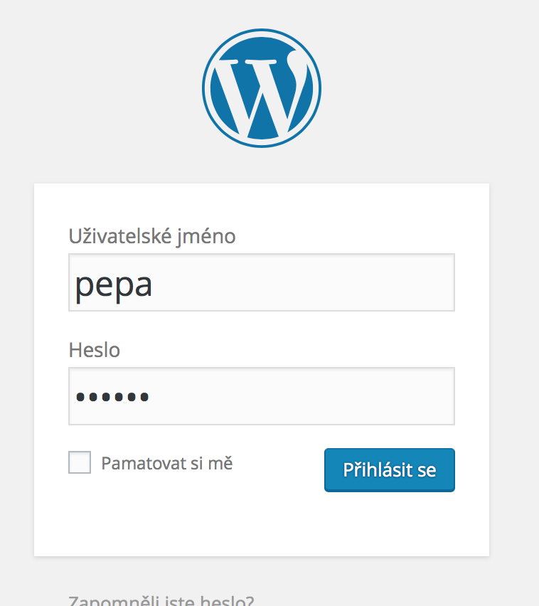 Přihlášení do WordPressu